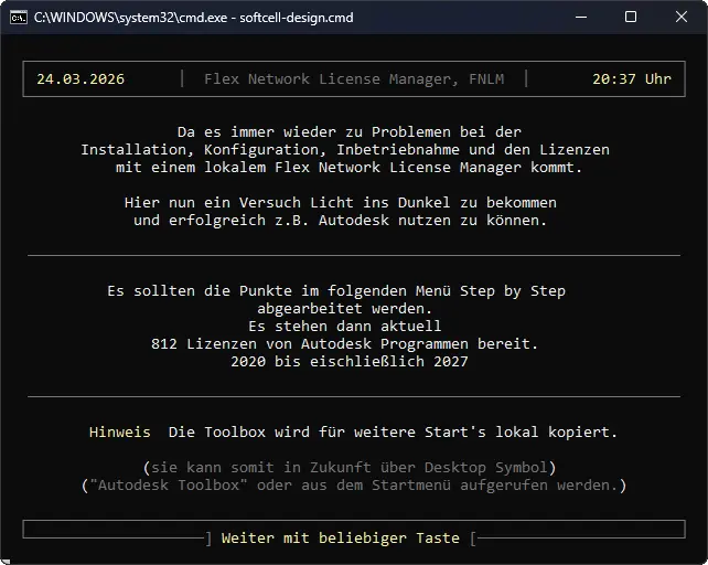 Storage Inhalt 'NLM (Netzwerk Lizenz Manager) Autodesk 2027'
